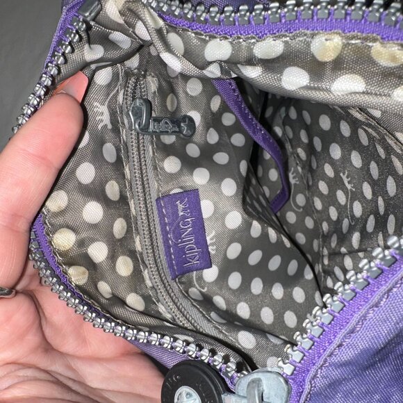 Kipling Purple Crossbody Shoulder Bag With Adjustable Strap & Zippered Pockets - Picture 5 of 6